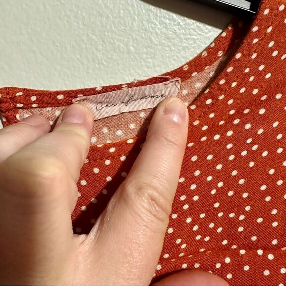 Ces Femme Orange Flutter Sleeve Blouse (667) - Picture 3 of 4